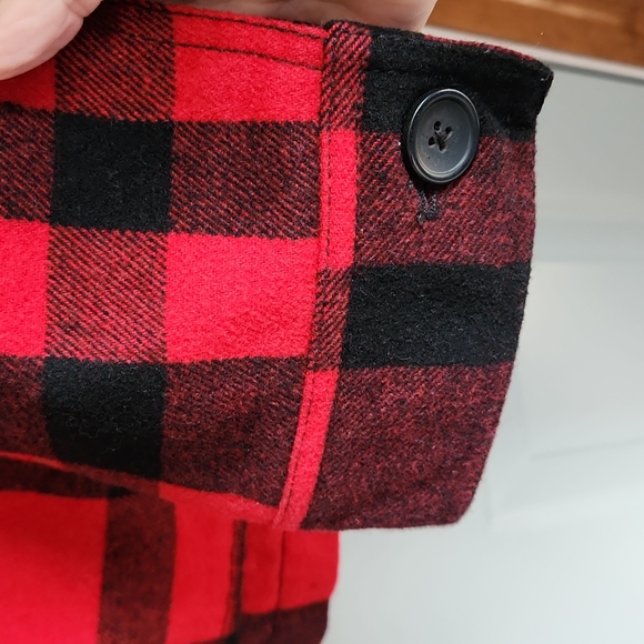Old Navy, Mens, Large, Red&Black Plaid Jacket, Top Half Thick Fleece - Picture 5 of 13